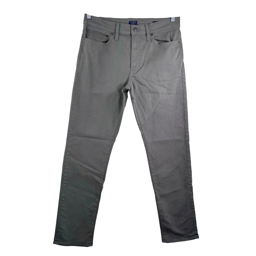 J.Crew Flex Straight Fit Pants sz 31x32 Olive‎ Green Khaki preppy work wear 90s